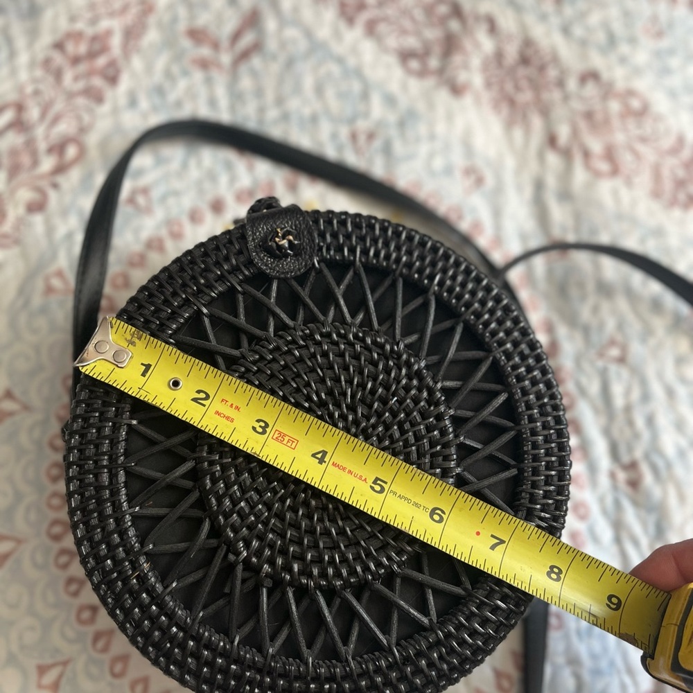 Crossbody bag, black straw, mint condition